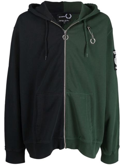 colour-block zip-up hoodie