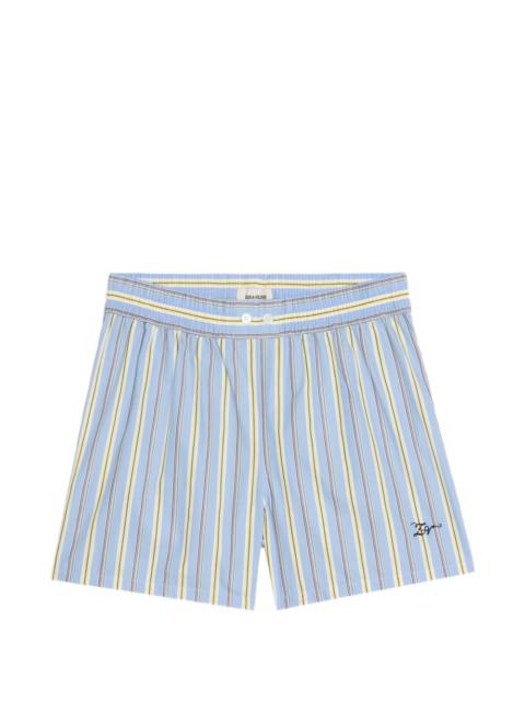 striped logo shorts