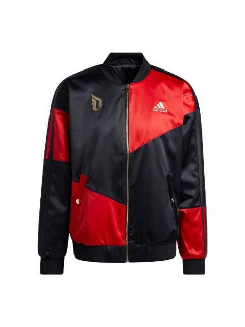 adidas Cny Dame Jacket Logo Basketball Sports Black Red GM5137