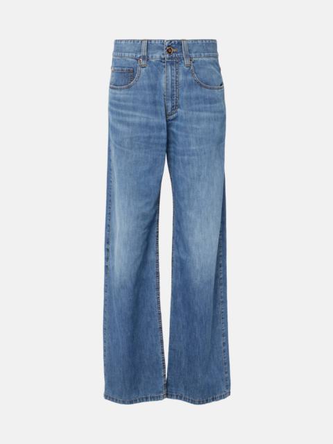 Mid-rise straight jeans