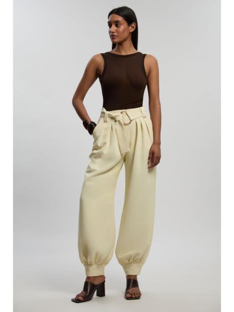 Utility Detail Cuffed Woven Trouser With Belt