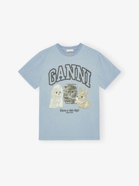 BLUE ANIMAL PRINT T-SHIRT