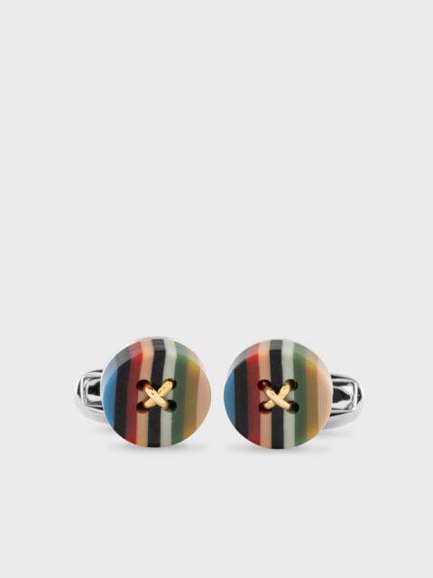 Signature Stripe' Button Cufflinks
