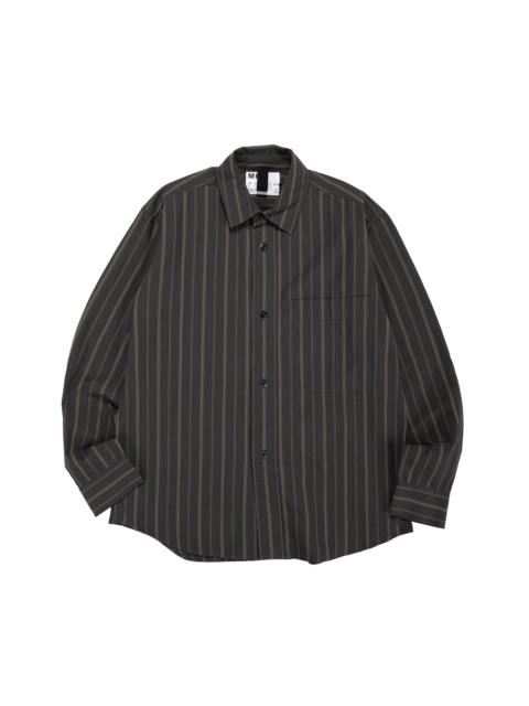 MHL Basic Shirt Bold Stripe Cotton Off Black/Khaki