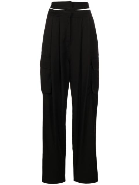 pleated cut-out cargo trousers