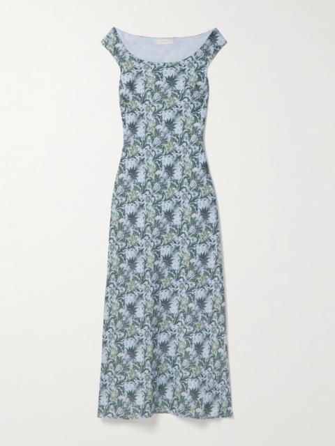 Bessin Floral-print Linen Midi Dress