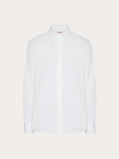 LONG-SLEEVED COTTON POPLIN SHIRT WITH FLOWER PATCH