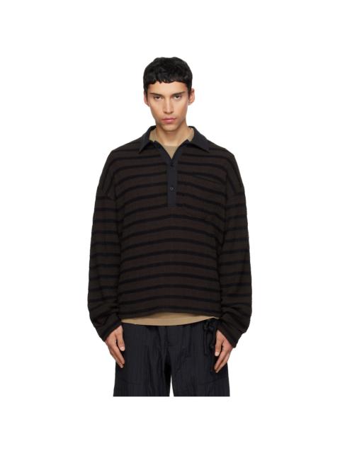 Brown Piano Knit L/S Polo