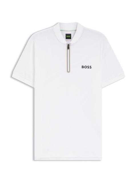 BODYMAPPING-JERSEY SLIM-FIT POLO SHIRT WITH ZIP NECK