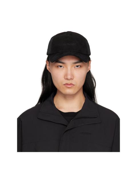 Black Logo Embroidery Suede Cap