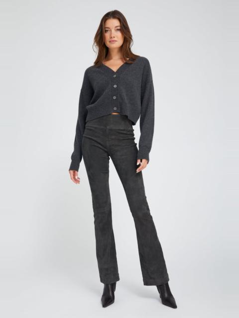 CHARCOAL SUEDE MICRO FLARE