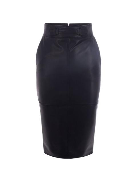 logo-waistband midi skirt