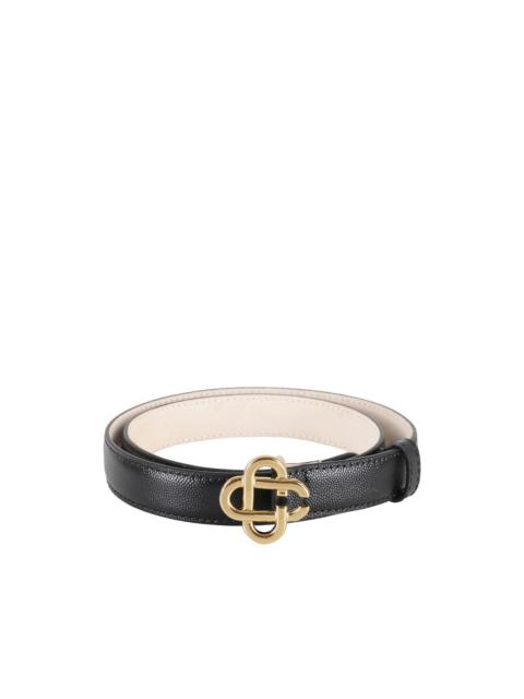 interlocking-buckle leather belt