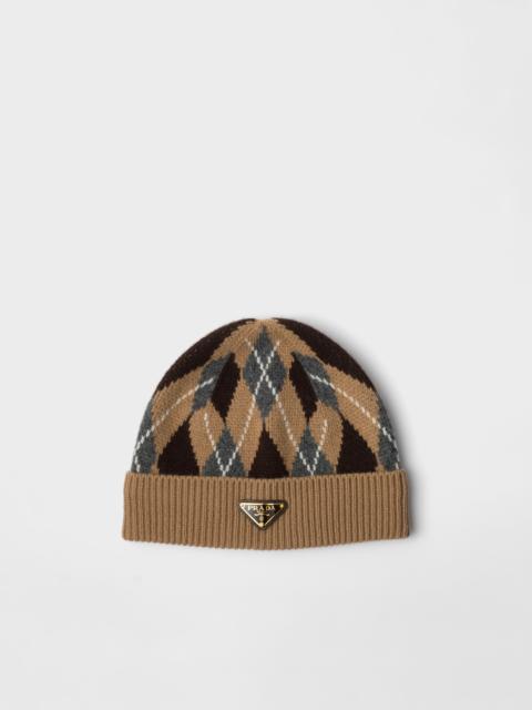 Argyle knit beanie