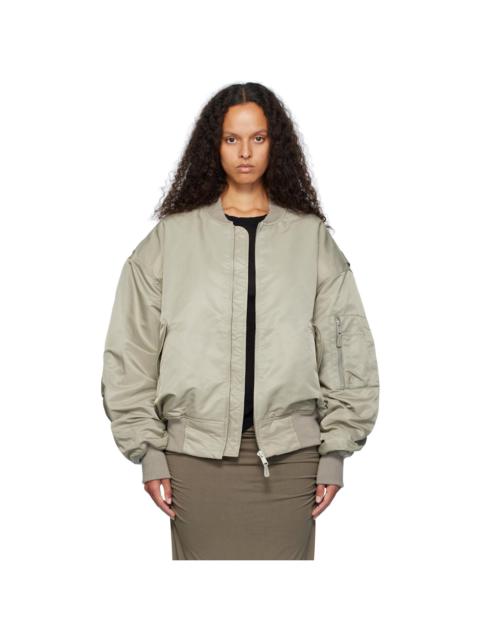 Gray Broad Bomber Jacket