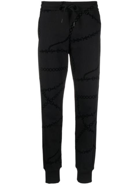 chain-print cotton track pants