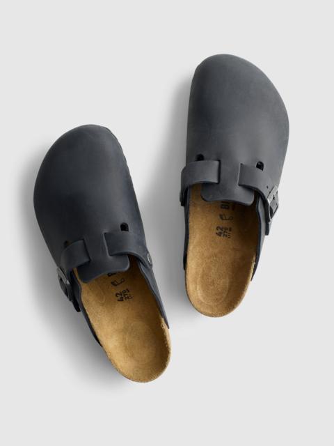 Birkenstock® Boston Textured Leather Soft Footbed Clogs