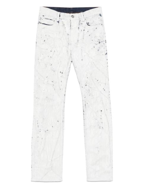 cracked-effect jeans