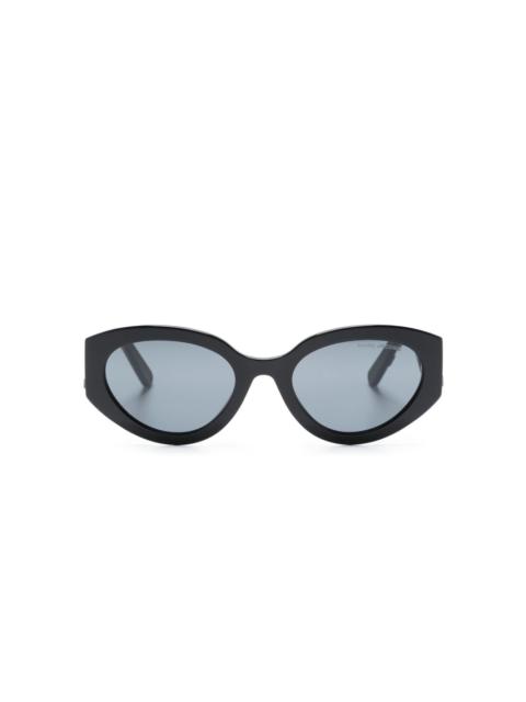 embossed-logo oval-frame sunglasses