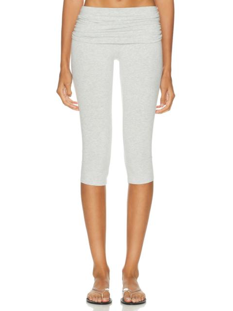 Cotton Jersey Foldover Capri Pant