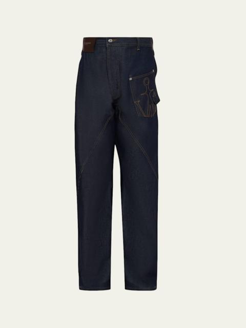 Twisted Straight-Leg Workwear Jeans