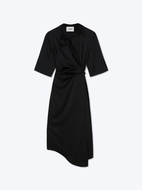 Draped Front Shirt Dress