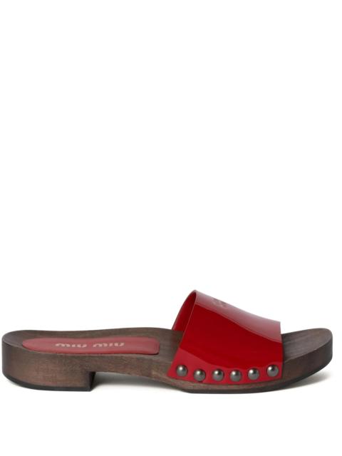 Miu Miu Leather Slides