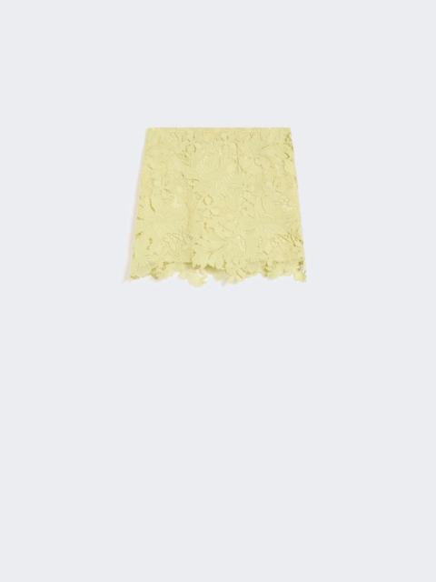 Floral macramé skirt - lemon