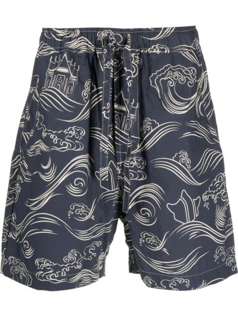 Songkran graphic-print shorts
