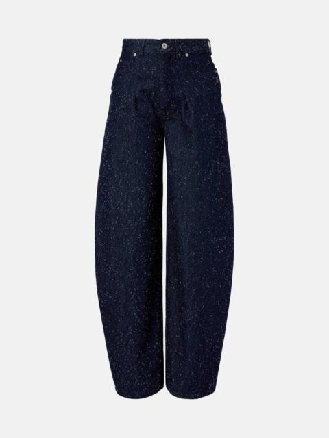 Logo barrel-leg jeans
