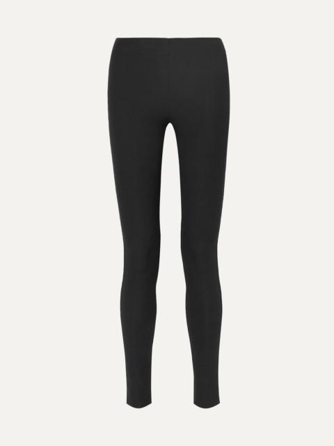 Stretch-garbardine leggings Black