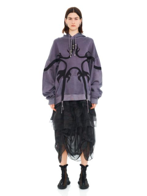 CHARCOAL FLAMES STAR HOODIE