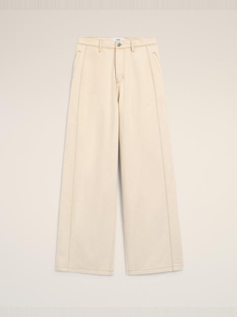 WHITE COTTON WIDE FIT JEANS