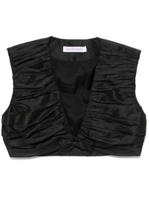pleated cropped top