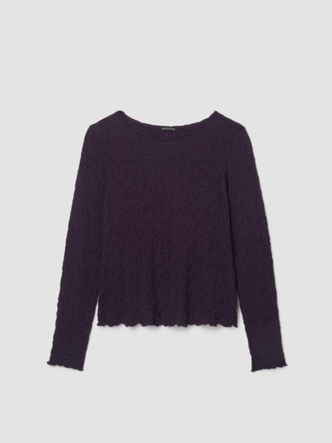 Bubble Jacquard Round Neck Top