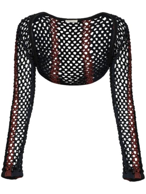 Gala crystal-embellished mesh shrug