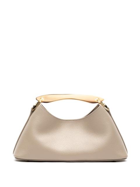 Mini Boomerang Pebbled Leather Taupe - Gold