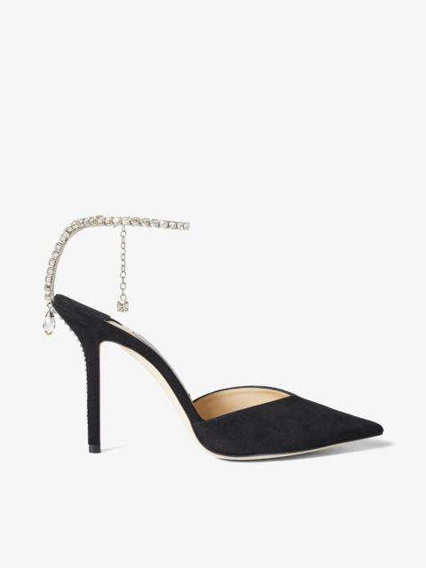 Saeda 100
Black Suede Pumps with Crystal Embellishment