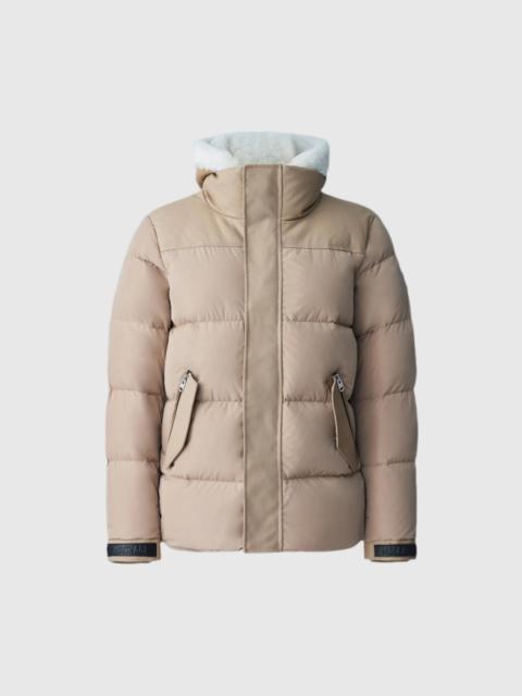 RILEY classic down jacket with removable shearling bib