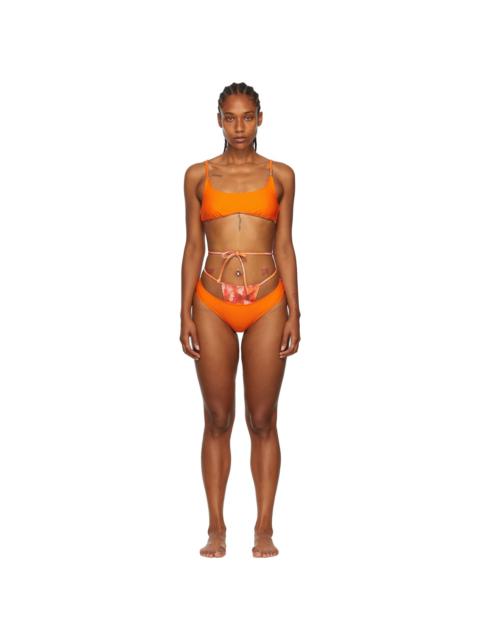 SSENSE Exclusive Orange Recycled Nylon Bikini