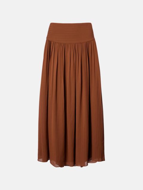 Gathered midi skirt