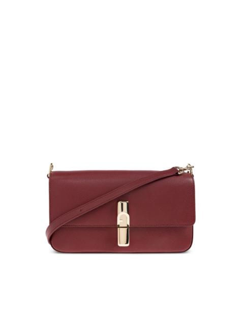 leather flap-closure shoulder bag