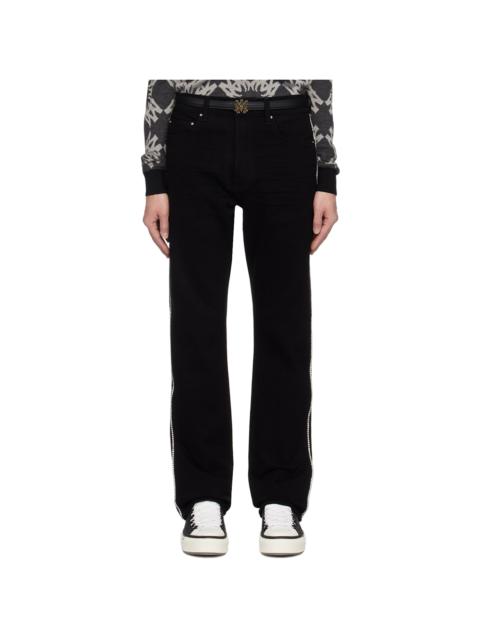 Black Crystal Stripe Slim Jeans