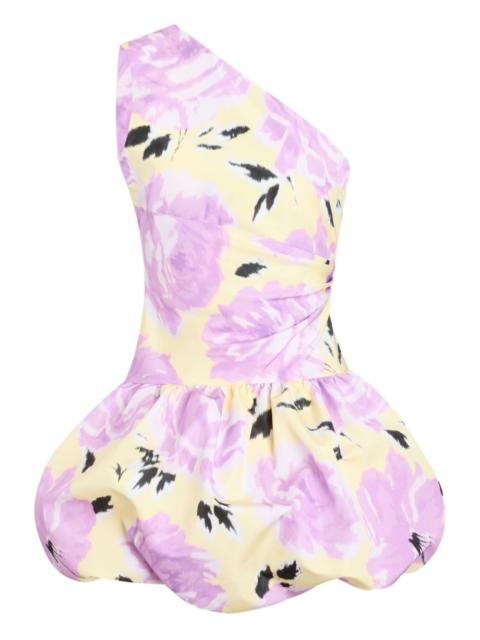 one-shoulder floral mini dress