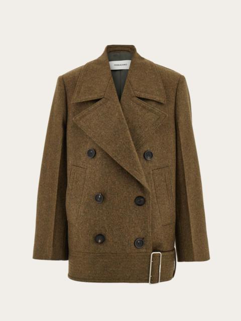 Double wool and cashmere peacoat