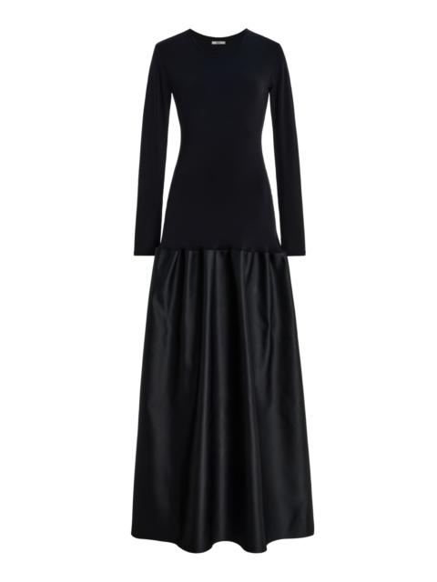 Catrin Flared Satin Dress black