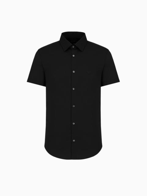 Short-sleeved, stretch nylon-blend shirt