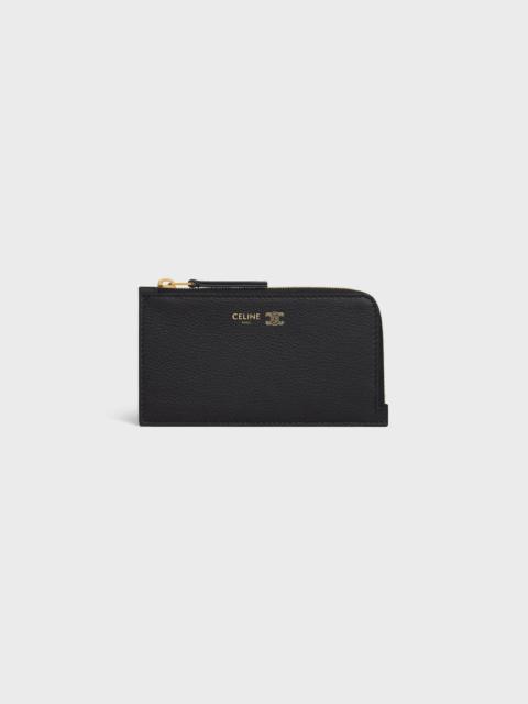 LONG ZIPPED CARD HOLDER IN SUPPLE GRAINED CALFSKIN