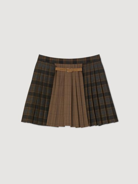 MINI CHECKED PLEATED SKIRT