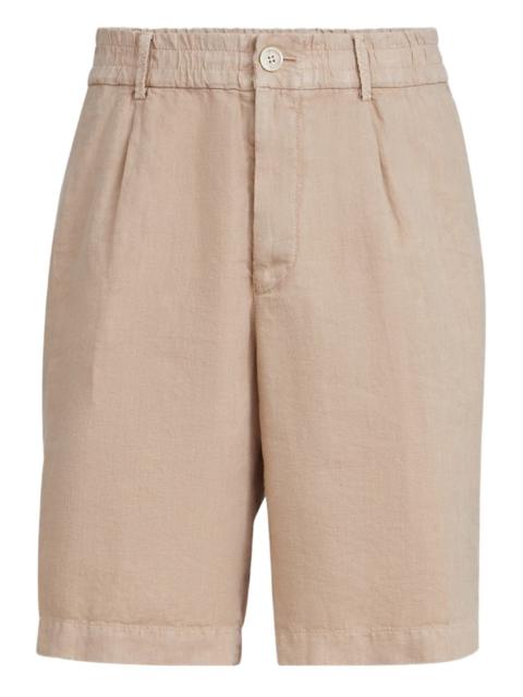 garment-dyed button-fastening shorts